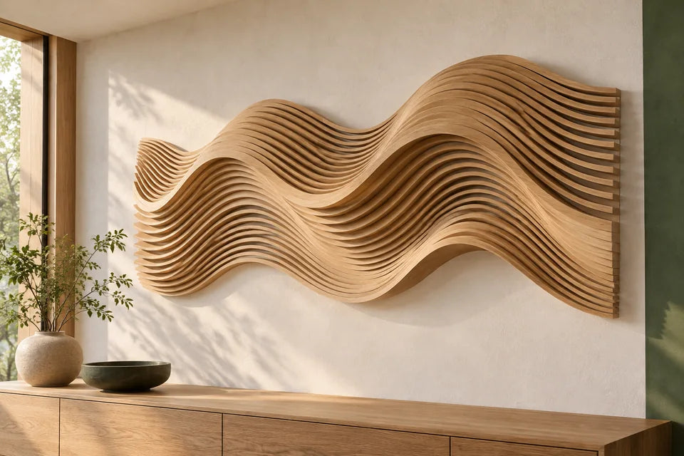 AI-assisted RayArt Ripple Wall Relief concept; not completed physical work