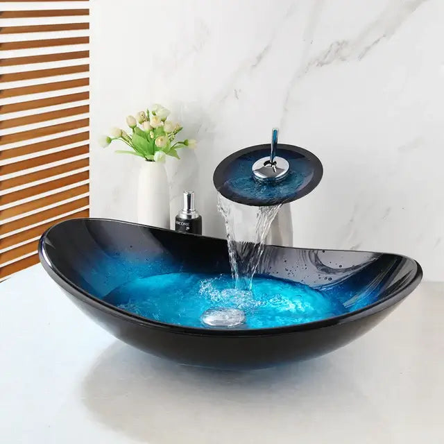 Blue Vortex Basin Set | Wash Basin Set | RayArt®️