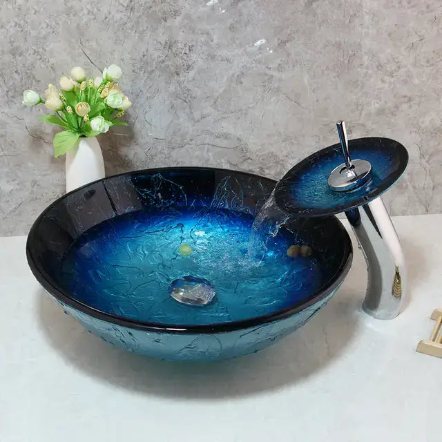 Blue Vortex Basin Set | Wash Basin Set | RayArt®️