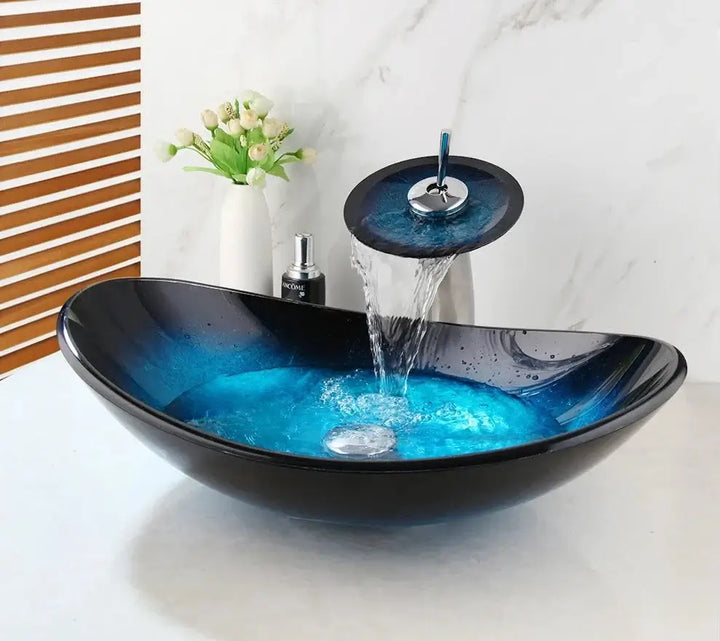 Blue Vortex Basin Set | Wash Basin Set | RayArt®️