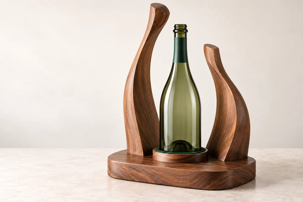 Forever Celebration: The original empty bottle, kept — AI-assisted concept illustration, not completed physical work